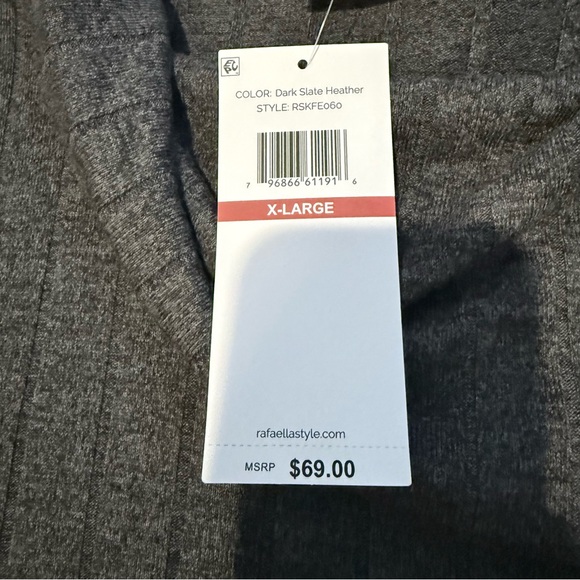 NWT- Rafaella Dark Heather Gray Cowl Neck Top Button Sweater Sz XL - Picture 11 of 12